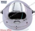 ФАР КРЪГЪЛ ХРОМИРАН VISCO Ф160мм - Honda CG125 89-00 / GN125 / Cafe Racer / Bobber-3